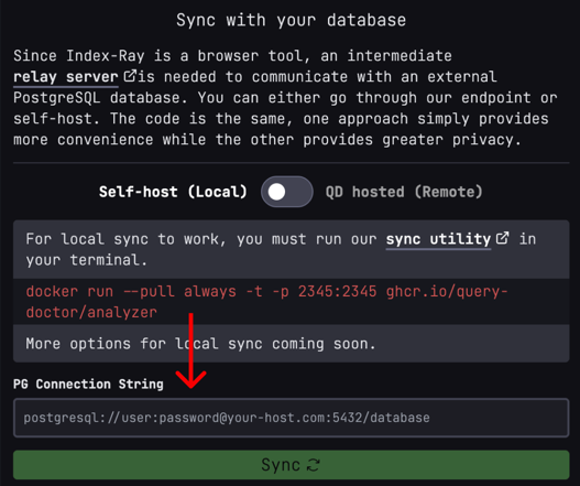 Sync with your database interface